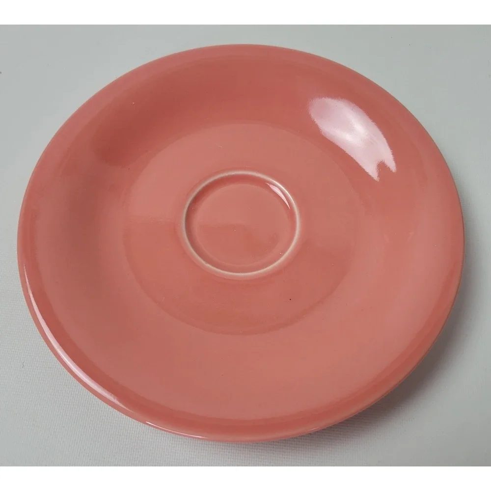 Pottery Barn Colors‎ Salmon Pink Ceramic Cup and Saucer Set 10oz